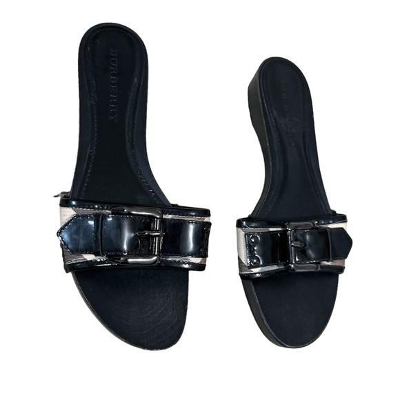 Authentic Burberry Sandals Clogs Black Used Condition Size 39 - Picture 3 of 8